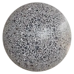 White black terrazo tile