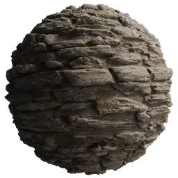 High-resolution PBR Rock Wall texture for Blender 3D, suitable for Cycles renderer with displacements.