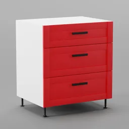 Kitchen lower cabinet 75cm (3 drawers)