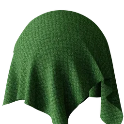 High-resolution green textured fabric material for 3D modeling in Blender, suitable for retro design simulations with PBR detailing.