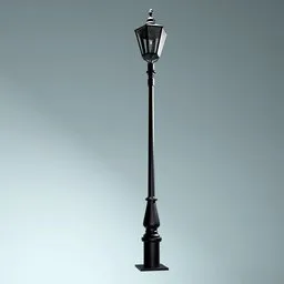Detailed 3D model showcasing a classic Victorian Gas Street Light, suitable for Blender rendering and outdoor scenes.