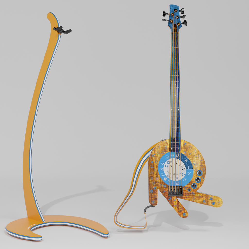 Blender electric bass guitar. FREE Musical Instruments models