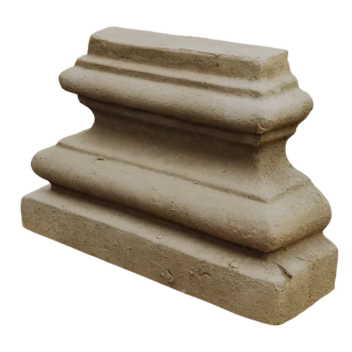 Detailed 3D sculpted cornice model showcasing intricate craftsmanship suitable for architectural rendering in Blender.