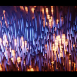 Abstract Glowing Fiber Field Scene