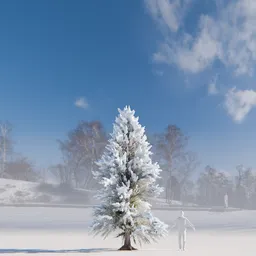 Pine tree with snow