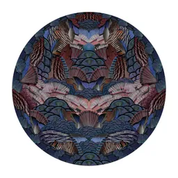 Caligraphy Bird Round Carpet