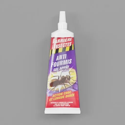 3D model of a realistic low poly insecticide gel tube created in Blender.