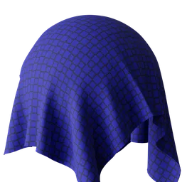 High-resolution PBR material of blue checkered fabric for Blender 3D and other 3D applications.