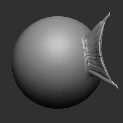 NS Fin 04 3D sculpting brush with dragon scale detail effect for Blender modeling
