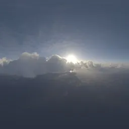 Aerial Puffy Clouds Sunny