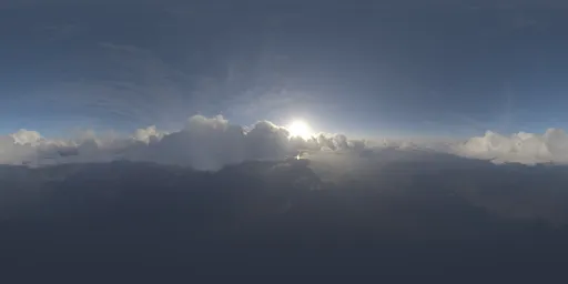 Aerial Puffy Clouds Sunny