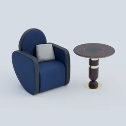Blue Art Deco Armchair