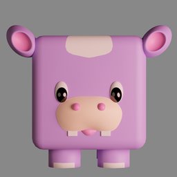 Purple Hippo Cube