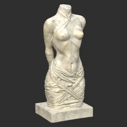 Bound Female Torso Sculpture - Marble