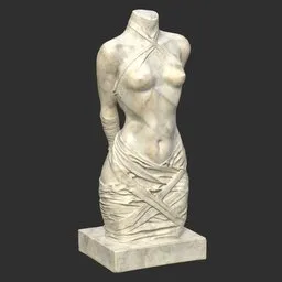 Bound Female Torso Sculpture - Marble