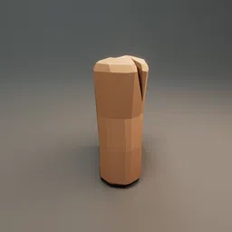 3D Blender model of a low-poly, 1-meter tall, fat cylindrical pole with material, suitable for cityscapes.