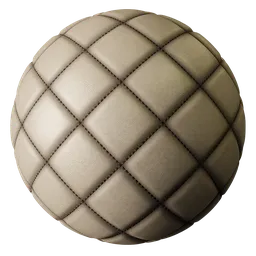 Diamond  Stitch Leather Pale Brown