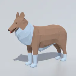 Low Poly Rough Collie