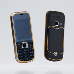 Detailed 3D model of a vintage Nokia 3720 Classic phone, with realistic textures and wear, great for retro scenes.