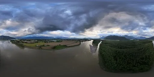 Stormy Sky Clouds Sunset Aerial