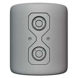 High-resolution 3D sculpting brush imprint for mechanical detail in Blender modeling.