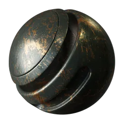 Chipped Gunmetal Painted Brass