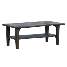 Realistic Blender 3D model of a rectangular wooden desk with detailed textures.