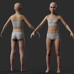 Child Girl Base Body  – Rigged