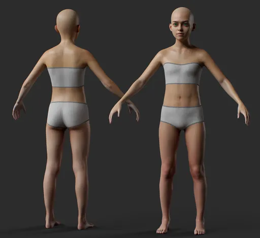 Child Girl Base Body  – Rigged
