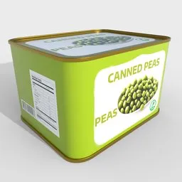 Canned Peas Rectangular Tin