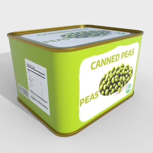 Canned Peas Rectangular Tin