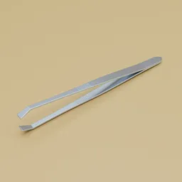 Detailed render of metal tweezer model optimized for Blender 3D with realistic textures and lighting.