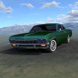 Detailed Chevrolet Impala 3D model showcasing realistic design and textures, optimized for Blender rendering.