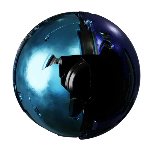 High-quality PBR Shader for Blender, versatile for 3D sci-fi metal textures and surfaces, optimized for rendering.