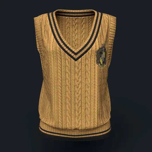 Women's Hufflepuff Cableknit Vest