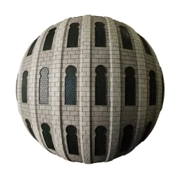 Castle wall with windows