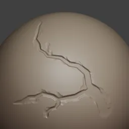 Blender 3D sculpting brush for creating realistic wall crack textures on 3D models.