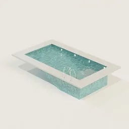 Detailed 3D model of a rectangular pool with steps, ready for Blender rendering and customization.