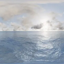 Ocean Horizon Cloudy Sky