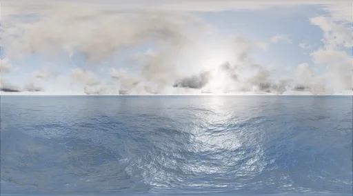 Ocean Horizon Cloudy Sky