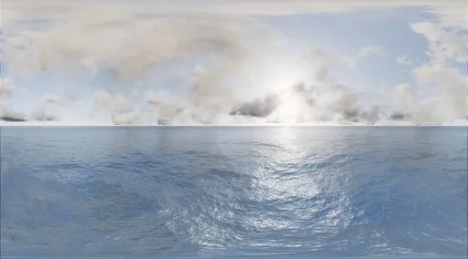 Ocean Horizon Cloudy Sky