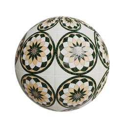 Circular flooring medallion tile