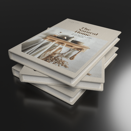 Highly detailed 3D magazine stack with a beige cover for Blender rendering.