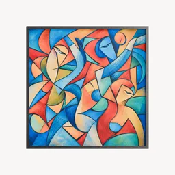 Abstract Painting Cubism-Inspired