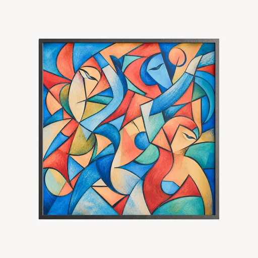 Abstract Painting Cubism-Inspired