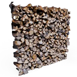 Stacked Wood Log Wall