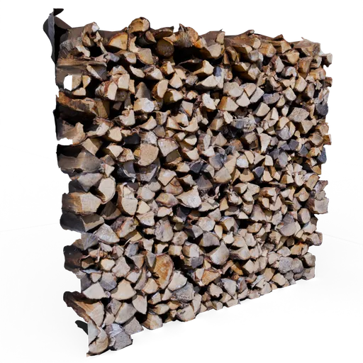 Stacked Wood Log Wall