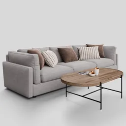 Modern Elegant Sofa Square Ground Fabric