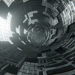 Sci-fi cylindrical tunnel