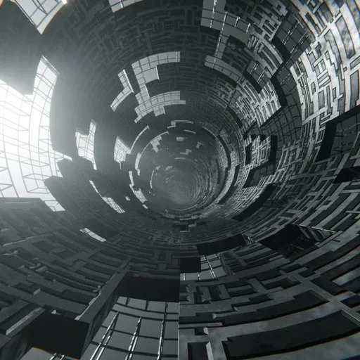Sci-fi cylindrical tunnel